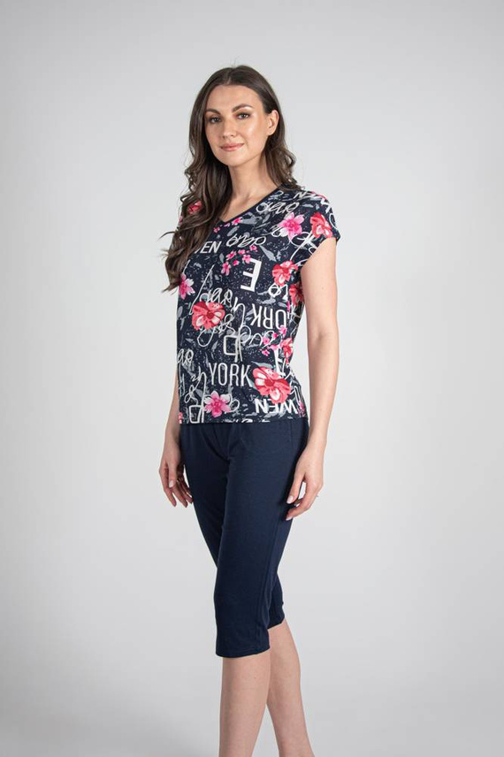 676 Dámské pyžamo s podrážkou Forex - tmavě modré