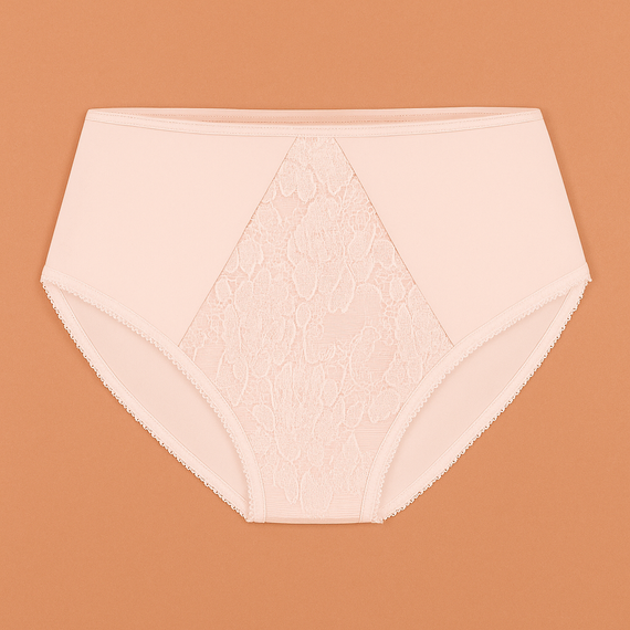 VF-435 - Dámské krajkové kalhotky s vysokým pasem Vena nude