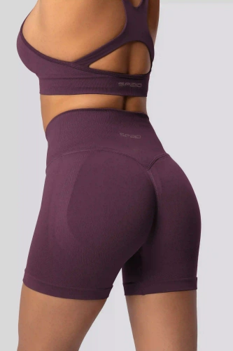 Spaio PUSH-UP PRO modelující bezešvé šortky fitness vysoký pas plum