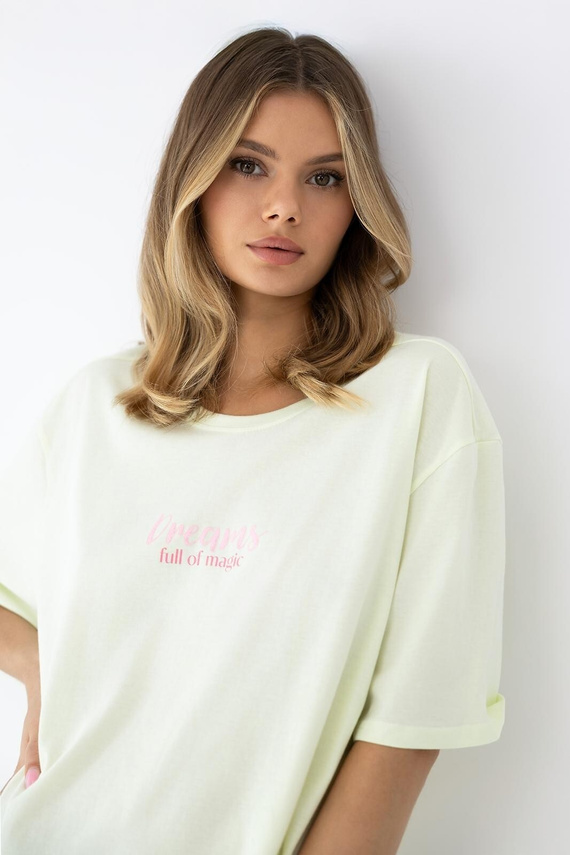 Noční košile Savanna Sensis limetková bavlněná lehká pohodlná