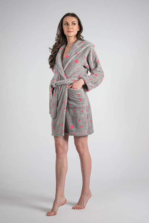 673 Stars Forex Dámský krátký župan - šedý