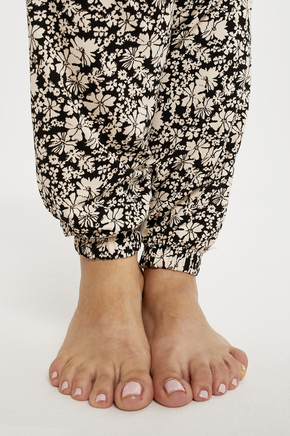 Guyana Dámské pyžamo s dlouhým rukávem, dlouhé kalhoty Italian Fashion - černá/potisk