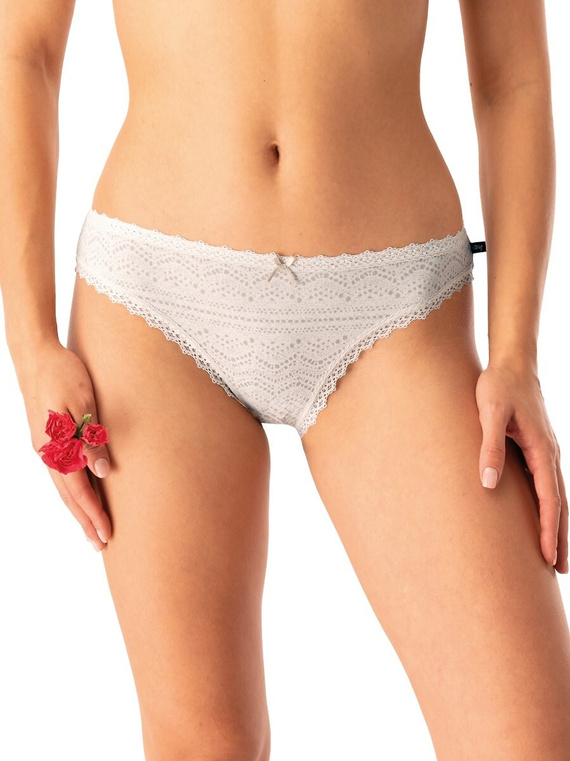 Dámské kalhotky LPR 752 B25 Key šedobéžová bavlna, 2 balení v krabičce, pohodlné a klasické