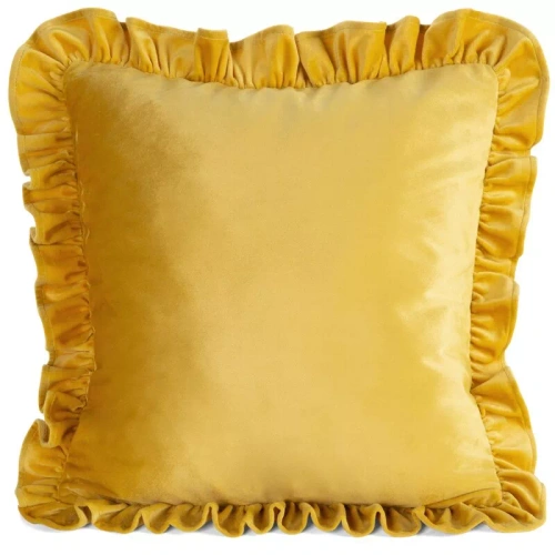 Povlak Brenda 45x45 šalvějový samet Eurofirany volán mustard