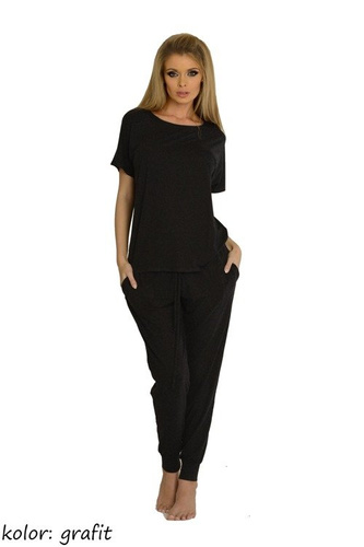 524 Paula Dámské pyžamo De Lafense - grafitové