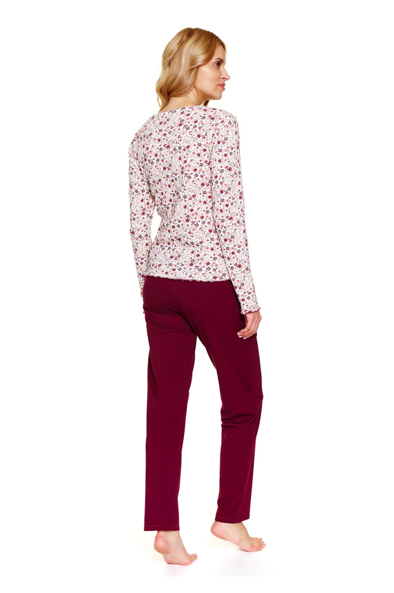 7307 Doctor Nap - dámské plus size pyžamo na zip | 95% bavlna, polská výroba - flores
