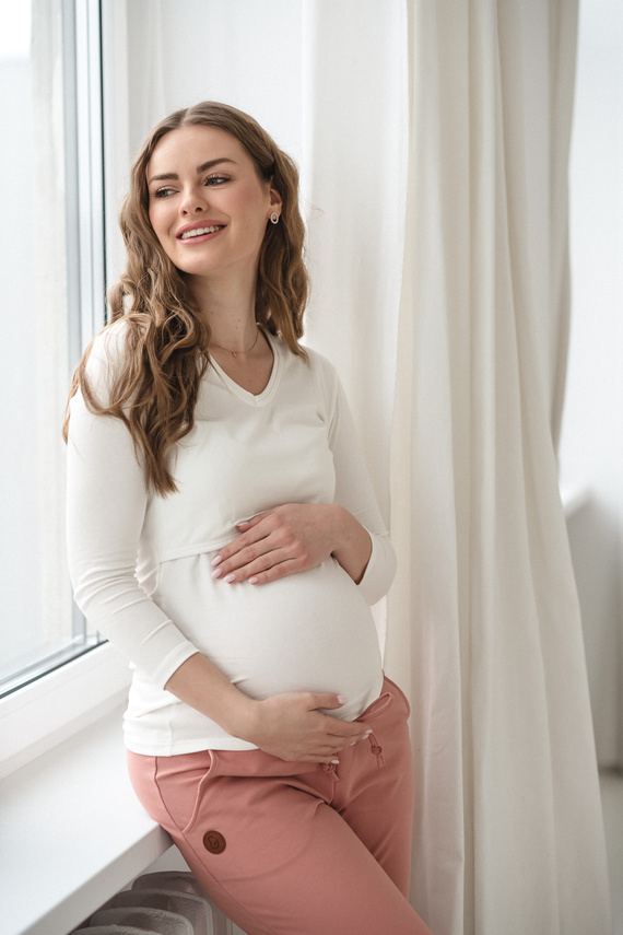 Milk&Love Milk Shirt těhotenská a kojicí halenka 7/8 rukáv white