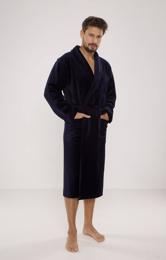 803 / 819 Pánský froté župan Forex - celý tmavě modrý (tmavě modrý)