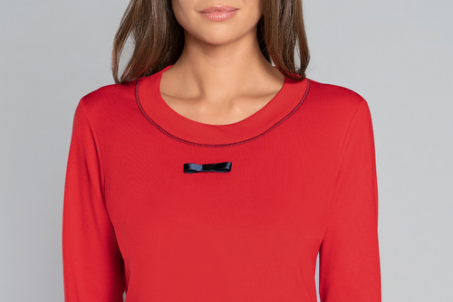 Izera Dámské pyžamo s dlouhým rukávem, dlouhé kalhoty Italian Fashion - červená/potisk