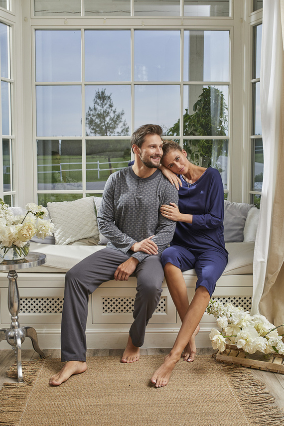 Song Dámské pyžamo 3/4 rukávy, 3/4 kalhoty Italian Fashion - tmavě modré