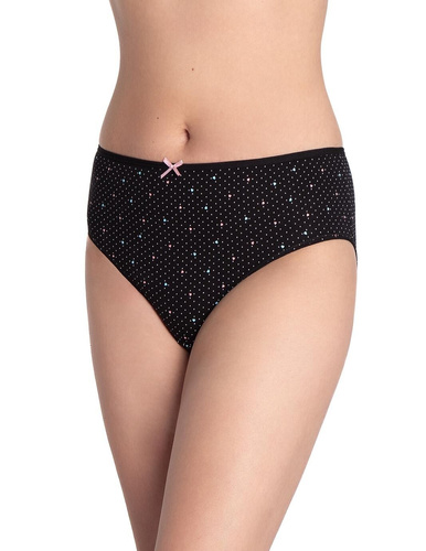 Lama L-122 BI-65 pink/black - klasické bavlněné bikiny, 3 kusy v balení