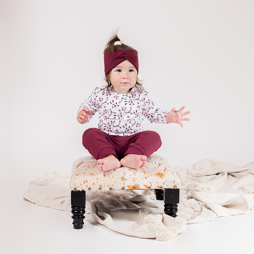 217095 Bavlněné body s dlouhým rukávem Alisa Nicol - květinový vzor