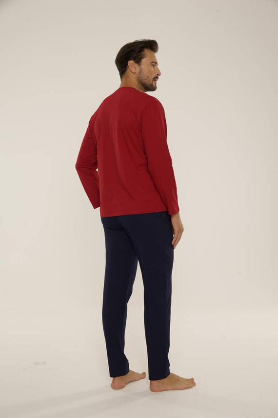 683 Kevin Forex Pánské pyžamo - bordó - tmavě modré