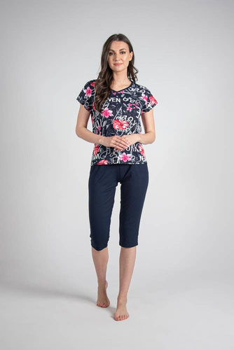 676 Dámské pyžamo s podrážkou Forex - tmavě modré