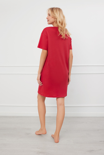 Noční košile Evora s krátkým rukávem Italian Fashion - červená