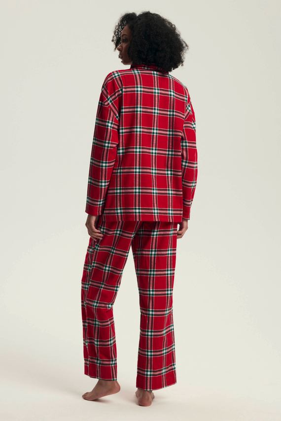 43716 Dalisa Dámské pyžamo Henderson - flanelová kostka, teplá 100% bavlna