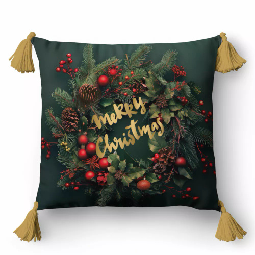 5377 A Merry Christmas Dekorační vánoční povlak na polštář Detexpol - zip