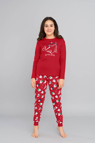 Kasjana Dívčí pyžamo Italian Fashion- červená/print červená