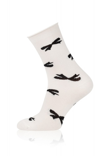 S183D Figaro Dámské dlouhé ponožky italská móda - mašle