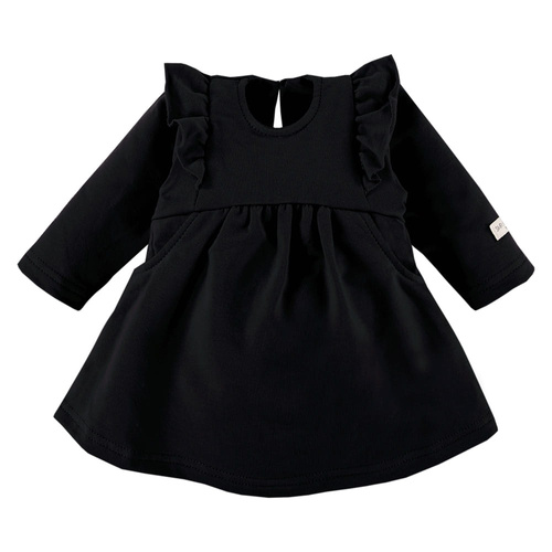 Dívčí šaty Eevi Simply Comfy černé 100% bavlna