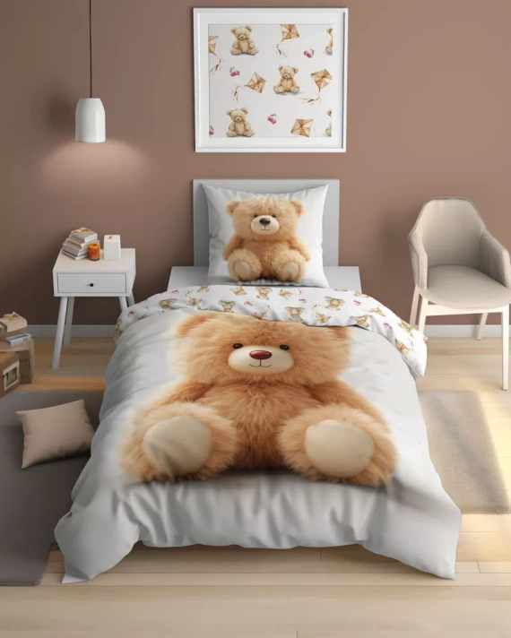 5416 A Pluszowy Miś Pościel bawełniana świecąca w ciemności Detexpol