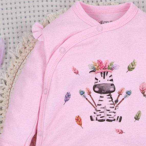 ABN-5539 Nini Happy Animals dětský župan z organické bavlny - 100% bezpečnost, bezniklové zapínání, polská výroba