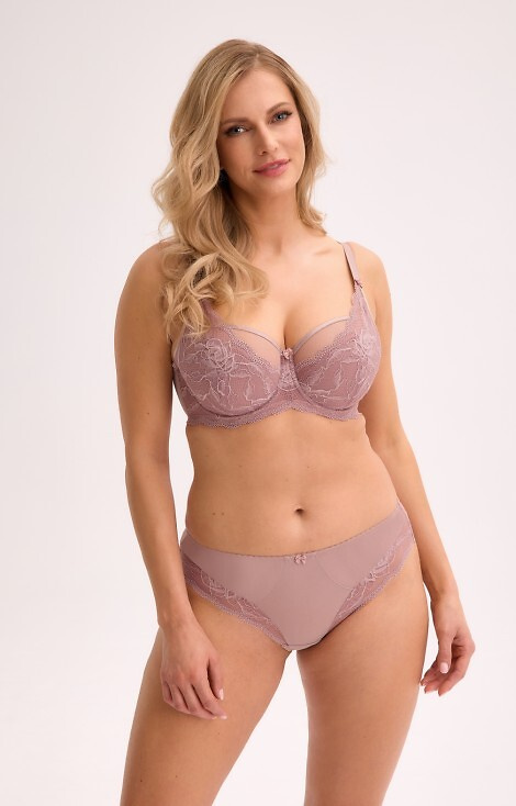 BS 931 Veronika Bra Gaia mocha - poloměkká s krajkou s kosticí