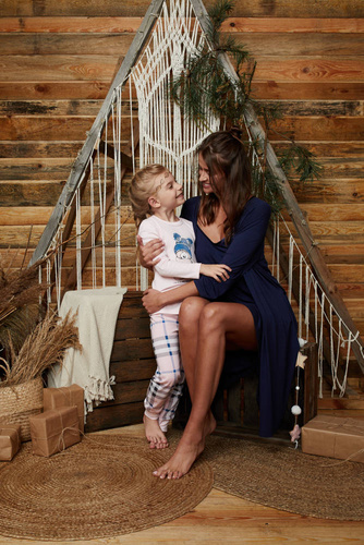 Song Dámský župan s 3/4 rukávy Italian Fashion - tmavě modrý