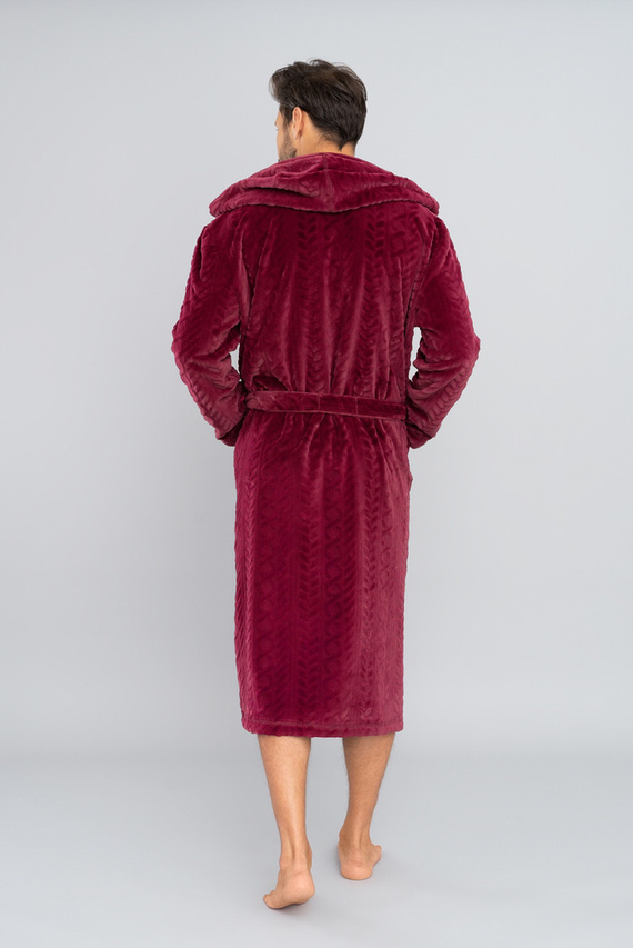 Zygmunt Pánský župan s kapucí Italian Fashion- burgundy
