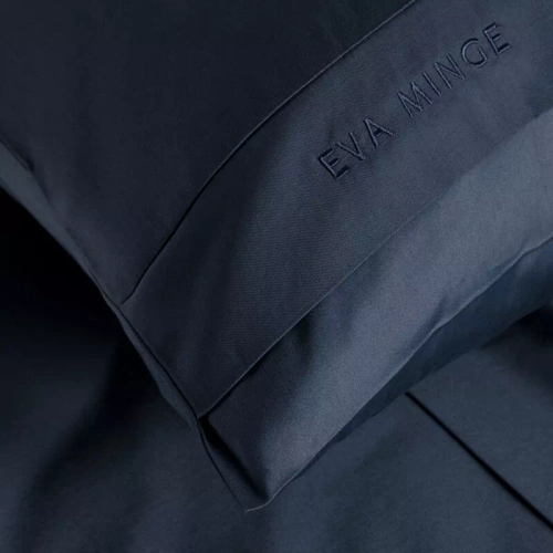 1F Elegantní saténové povlečení Eva Minge Eurofirany navy blue | makrosatin 100% bavlna