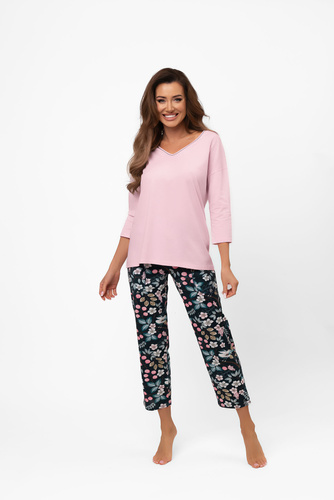 Dámské bavlněné pyžamo Marisal - 3/4 halenka, 7/8 kalhoty Italian Fashion