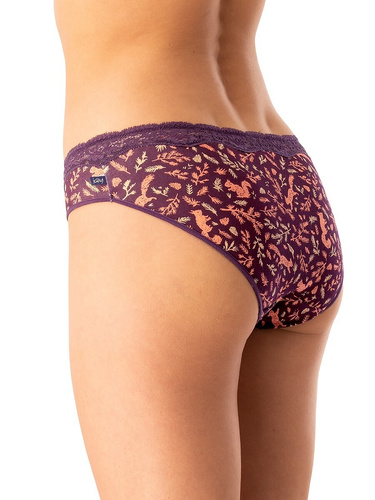 Dámské kalhotky LPR 706 B25 Key aubergine - bavlněné, 2 balení v krabičce, pohodlné a klasické