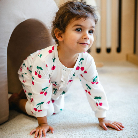 Kojenecký overal Eevi Cherry bez ťapek bavlna měkký