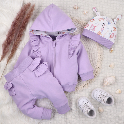 ABN-5488 Underwater World Nine mikina z organické bavlny, fialová, zip, kapuce