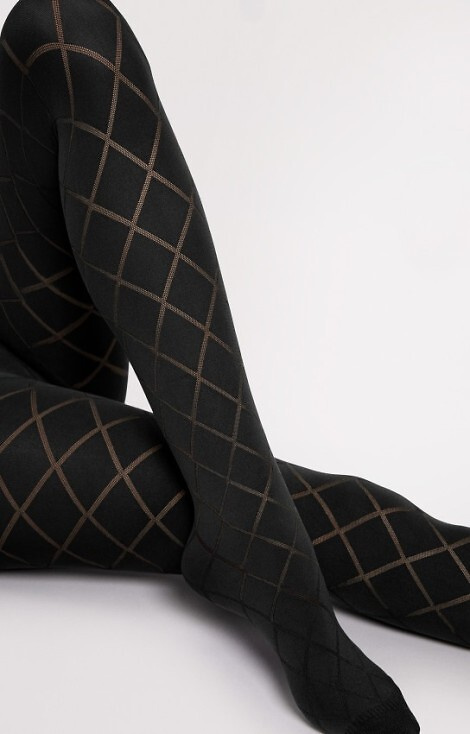 G 6129 Fusil Tights Fiore 40 den nero - geometrické kosočtverce, mikrovlákno