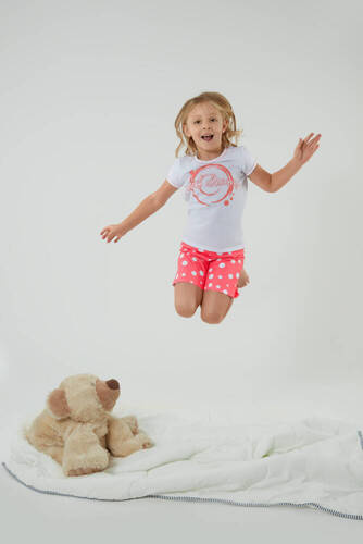 Raba Dívčí pyžamo Italian Fashion - bílé/malinové s potiskem