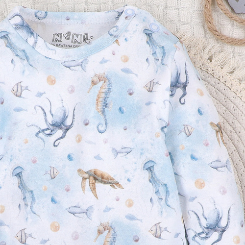 ABN-5445 Body z organické bavlny Sea Of Joy od Nini - organická bavlna, dlouhý rukáv