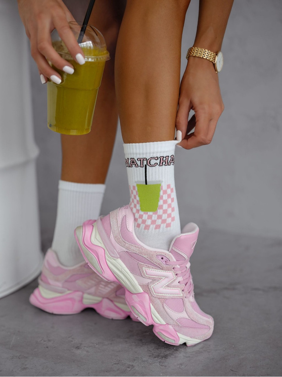 0200-175 Matcha Dámské ponožky Milena - bílé Dámské bavlněné ponožky