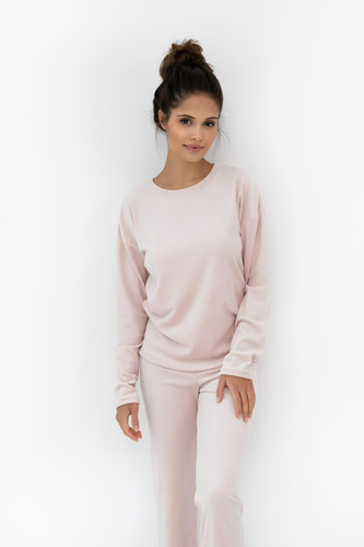 Harmony Velurové pyžamo Homewear Sensis - polská výroba, dlouhý rukáv a kalhoty