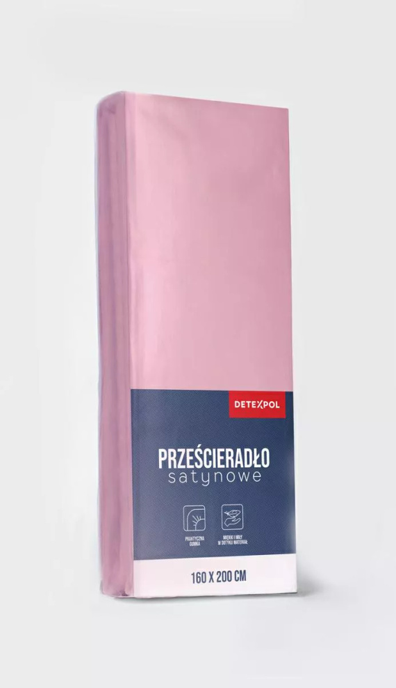 Mikrosaténové prostěradlo s gumou Poly Detexpol hladké a pohodlné pastel pink