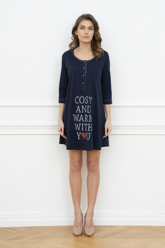 Těhotenská a kojící košile Balm. 3/4 rukáv Italia Fashion - tmavě modrá