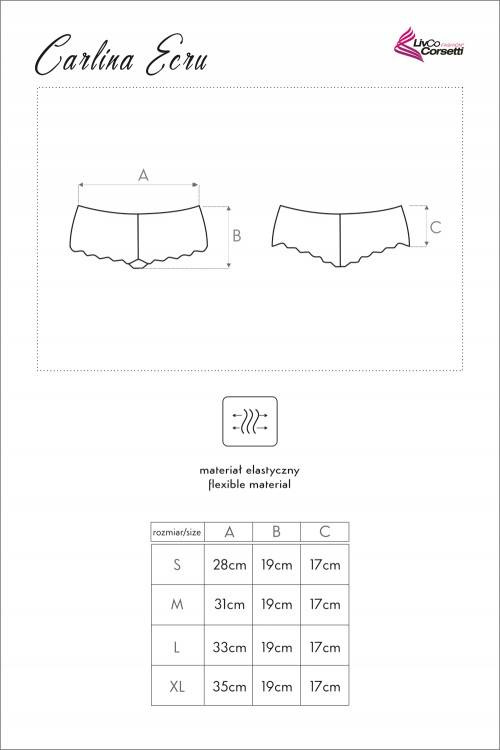 Carlina Ecru LC 6072 Krajkové dámské šortky LivCo Corsetti Fashion ecru