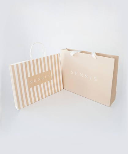 Dárková taška Sensis - papírová, pruhovaná, malá W26 (36×4×28 cm)
