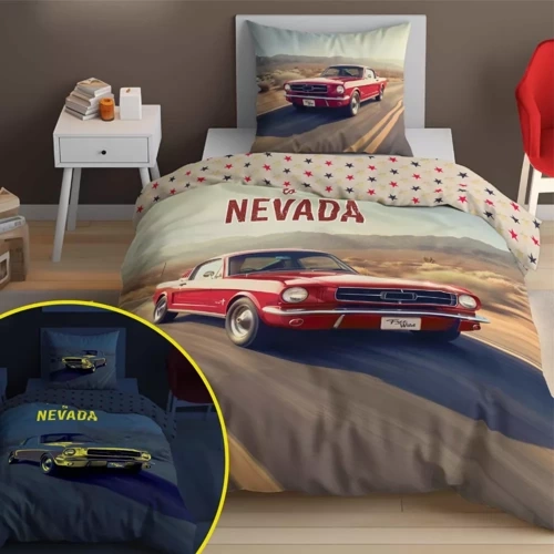 5210 A Fluo 40 Pościel bawełniana świecąca w ciemności samochód Detexpol