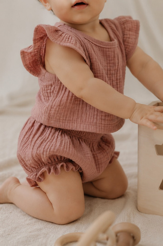 Mamatti BY50010 mušelínové bloomersy špinavě růžové, lehké na léto