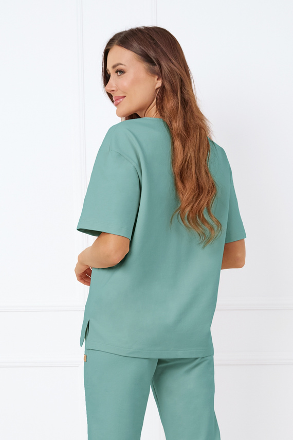 Caro Halenka s krátkým rukávem Italian Fashion - šalvějová