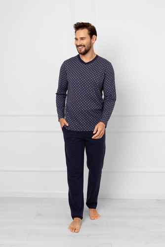 Pánské pyžamo Gerard Italian Fashion - bavlna, dlouhý rukáv a kalhoty