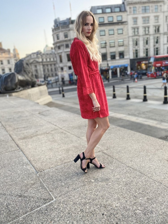 457 Milagros Dámský krátký župan Forex - červený