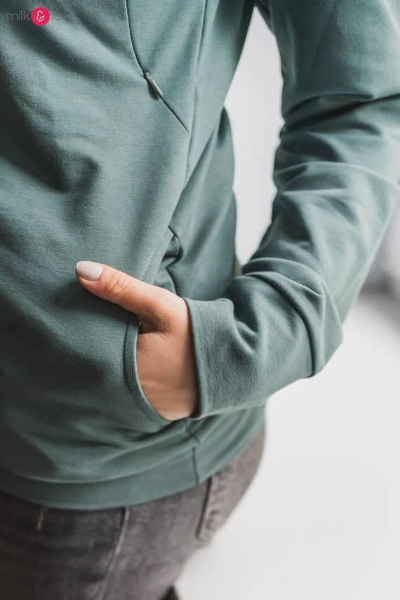 Milk Please bluza do karmienia Milk&Love z kapturem miętowy