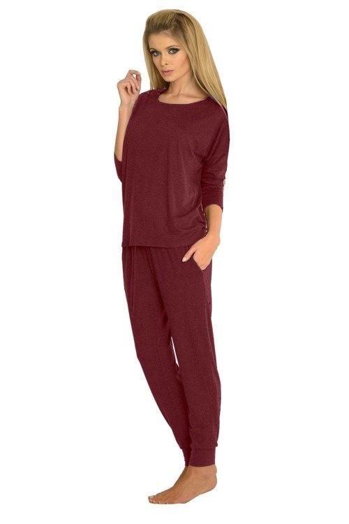 555 Paula Dámské pyžamo De Lafense - bordó
